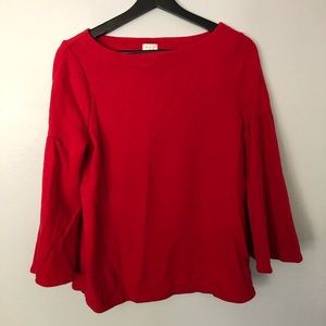 Red Bell Sleeve Blouse